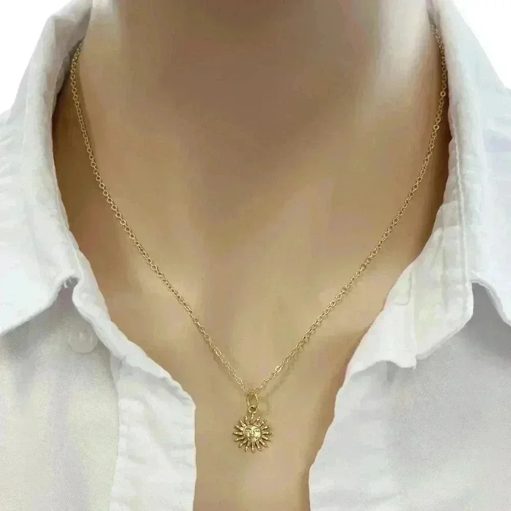 Gold sun sunshine necklace, celestial jewelry made with love